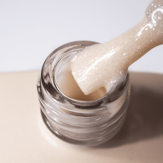 Оттеночная база HEYLOVE Tint base ALMOND миндальный с шиммером, 15 мл, изображение 4