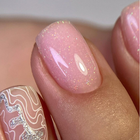 База для ногтей DARK Pro Base Opal №5, молочно-розовая с шиммером, 15 мл, Обьем: 15 мл, изображение 3