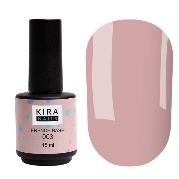 База Kira Nails French Base №003 бежево-розовый, 15 мл, Цвет: Розовый, Обьем: 15 мл