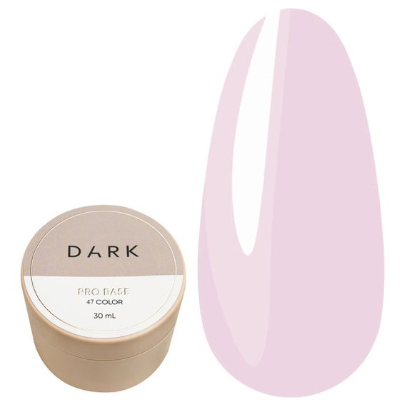 База для ногтей DARK PRO base №47, молочно-розовая полупрозрачная, 30 мл, Цвет: Молочный, Обьем: 30 мл