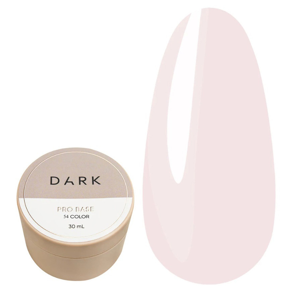 База для ногтей DARK PRO base №54, розовый полупрозрачный, 30 мл