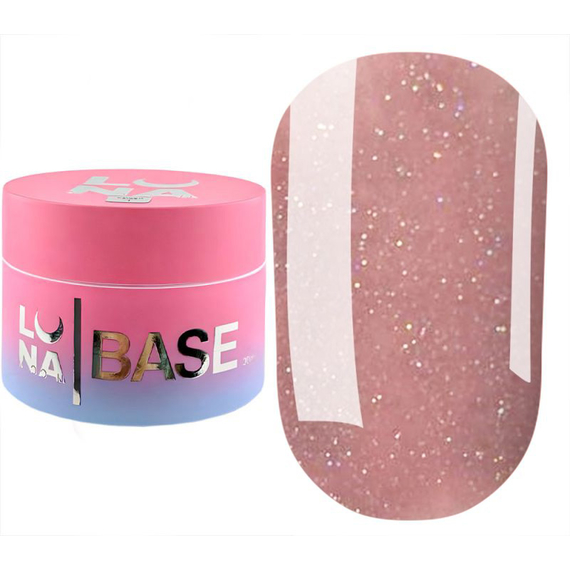 Камуфлирующая база Luna Cover Base №10 розовая с блестками, 30 мл