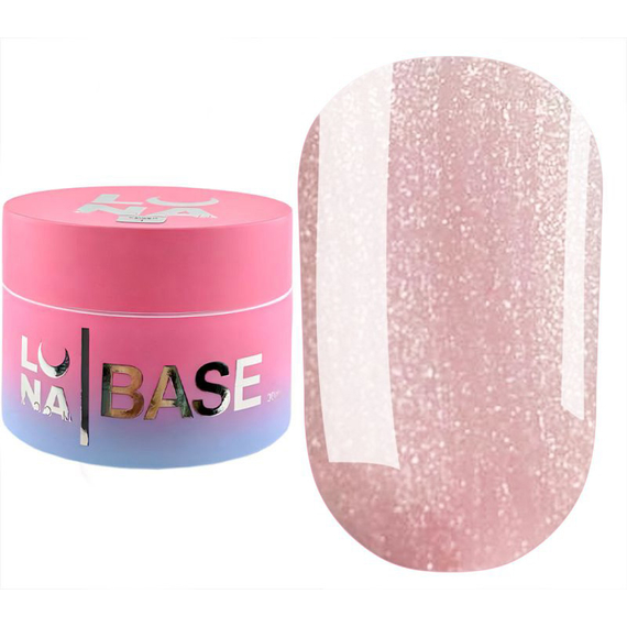 Камуфлирующая база Luna Cover Base №18 пудровая с блестками, 30 мл, Обьем: 30 мл