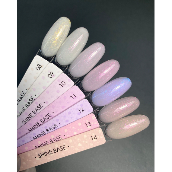 Nail base DARK PRO base Shine No. 14, cream with pink shimmer, 15 ml, Color: Cream, 2 image