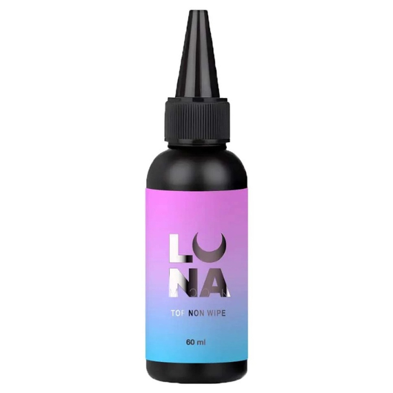 Топ для ногтей Luna Top Non Wipe UV с УФ, прозрачный, без липкого слоя, 60 мл