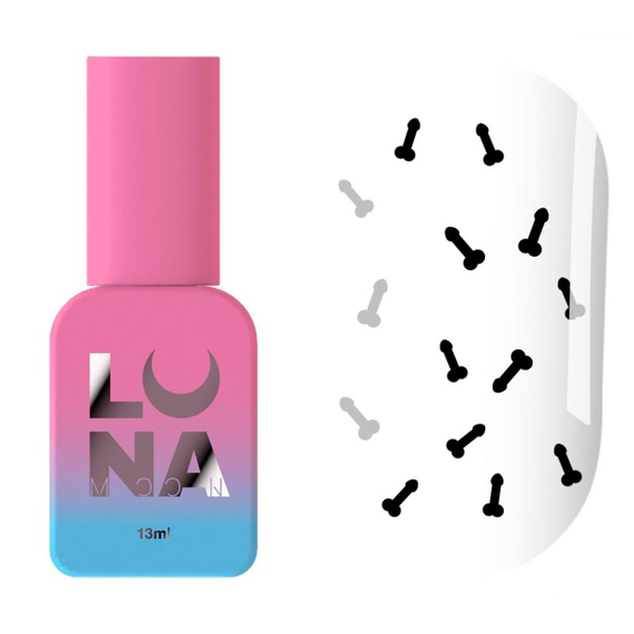 Топ для нігтів Luna Top Secret №04, чорний, без липкого шару, 13 мл