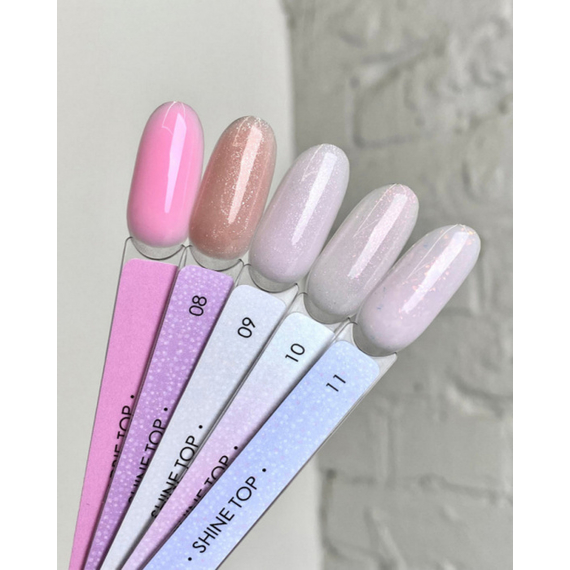 Top for nails DARK Shine Top #09, pink with shimmer, 10 ml, 2 image