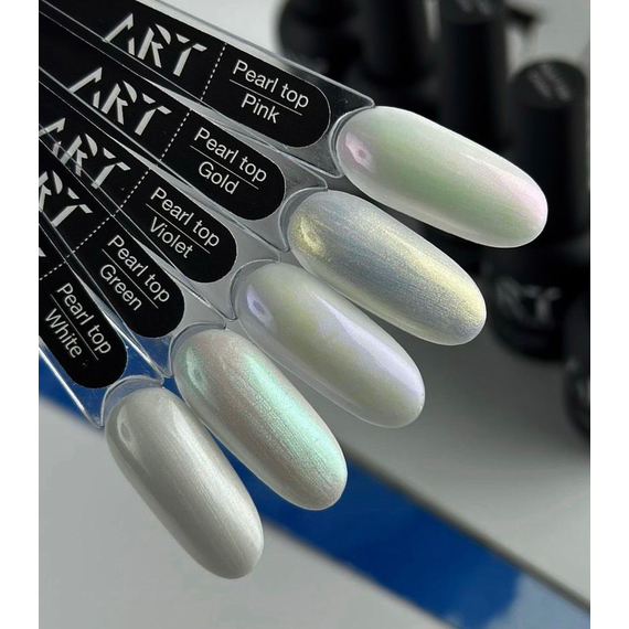 Top for gel polish ART Pearl Top Pink mother-of-pearl, without LSH, 10 ml, 2 image