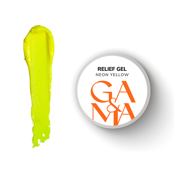 Паста GaMa Relief Gel Neon Yellow, неоново-желтый, 5 г