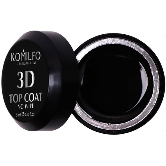 Top for voluminous designs Komilfo, without a sticky layer, without a brush, 5 ml