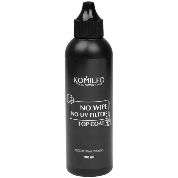Закрепитель для гель-лака Komilfo Wipe No UV Top, без липкого слоя, без УФ фильтров, 100 мл