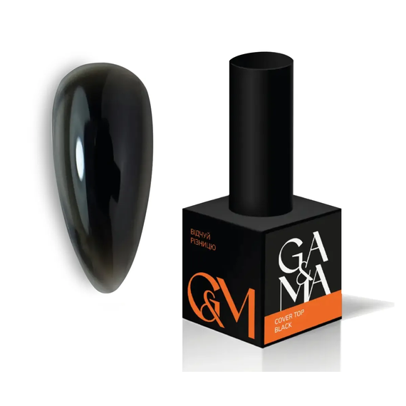 Top for gel polish GaMa Cover Top Black, black, 10 ml