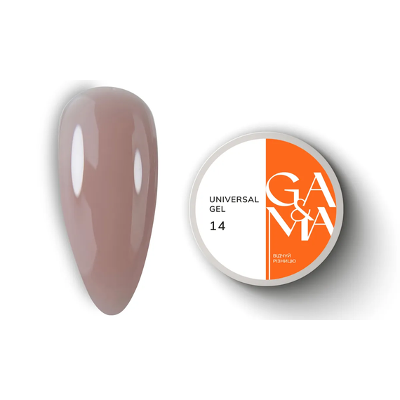 Гель универсальный GaMa Universal gel жидкий №14, темный нюд, 15 мл