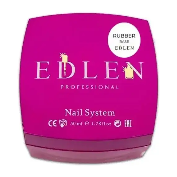 База для гель лака Edlen Rubber base, каучуковая, 50 мл, Обьем: 50 мл