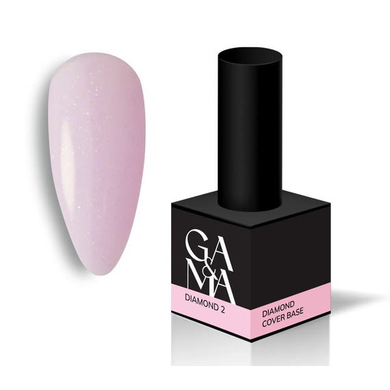 Камуфлирующая база GaMa Cover base Diamond №02, нежно-розовая 15 мл, Цвет: Розовый