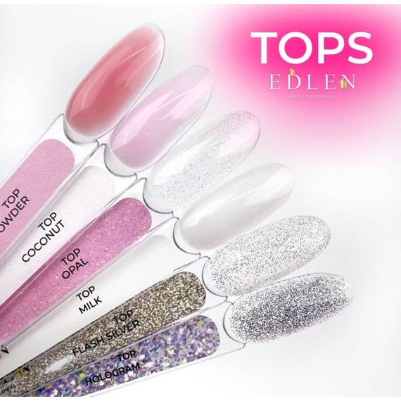 Топ для гель лака Edlen Milky top молочный без ЛЖ, 17 мл, изображение 2