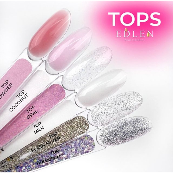 Топ для гель лака Edlen Powder top чудесный без ЛЖ, 17 мл, изображение 2