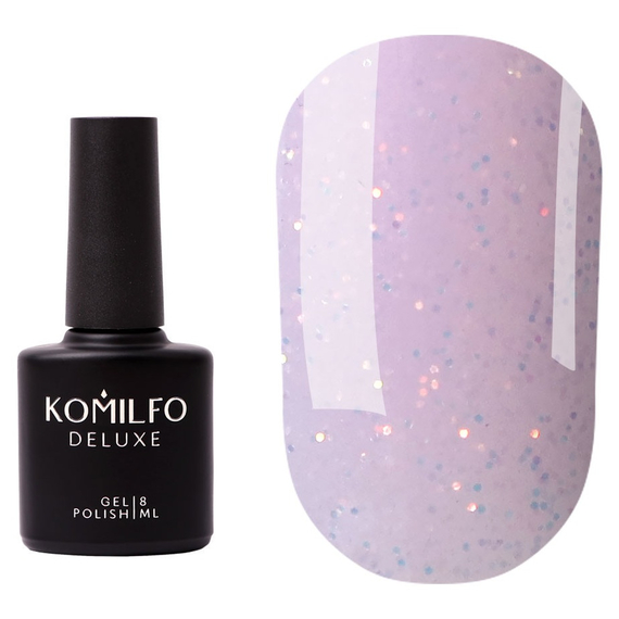 Закріплювач Komilfo Pink Diamond Top, без липкого шару, рожевий з блискітками, 8 мл