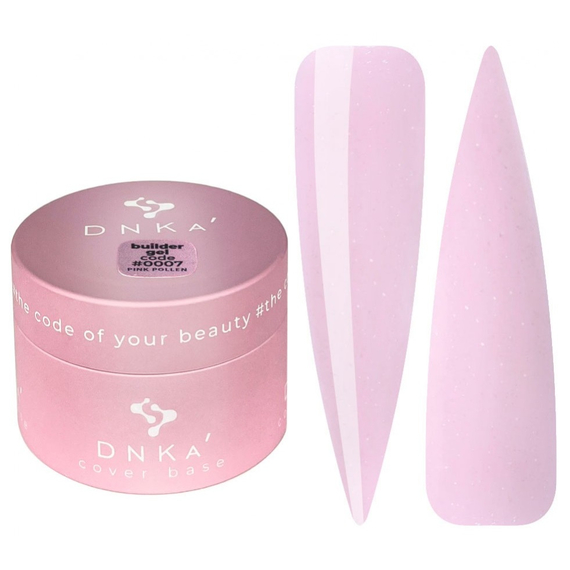 Гель DNKA Builder Gel №07 Pink Pollen розовый с серебряным шиммером, 30 мл