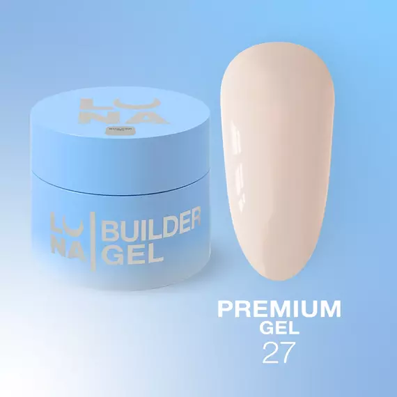 Гель Luna Gel Premium №27, молочно-розовый, 15 мл