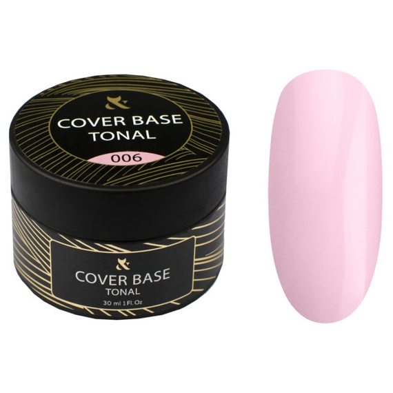 База для гель-лака FOX Tonal Cover Base №006 мягкая розовая банка, 30 мл, Цвет: Розовый
