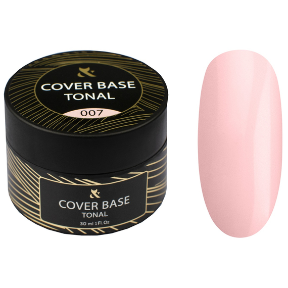 База для гель-лака FOX Tonal Cover Base №007 розово-телесная банка, 30 мл, Цвет: Розовый