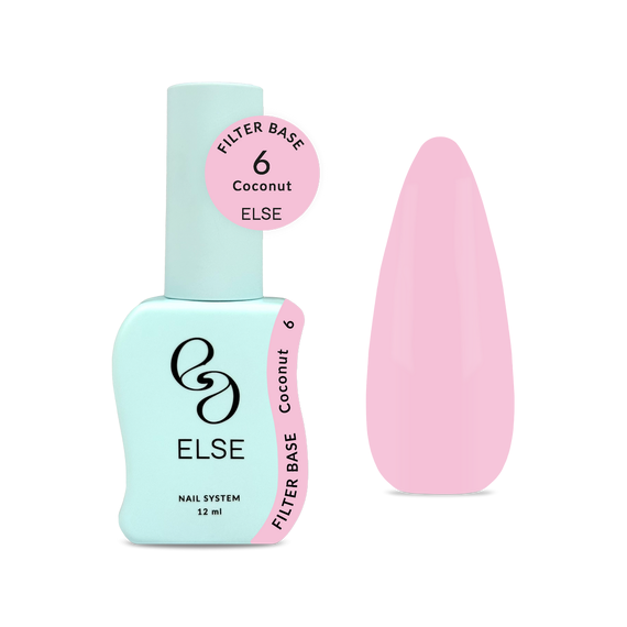 База для ногтей Else Filter base №06 Coconut, зефирно-розовая, 12 мл, изображение 3