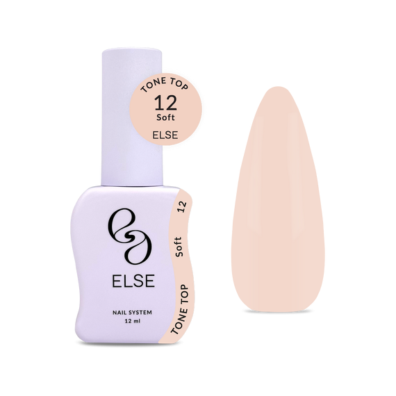 Топ для ногтей Else Tone top №12 Soft, телесный, 12 мл, изображение 3