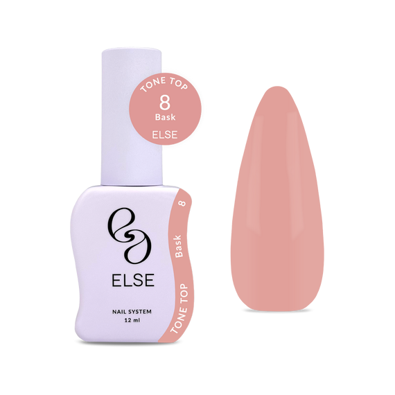 Топ для ногтей Else Tone top №08 Bask, насыщенный нюд, 12 мл, изображение 3