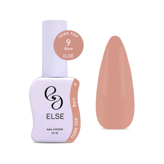 Топ для ногтей Else Tone top №09 Bare, темный нюд, 12 мл, изображение 3