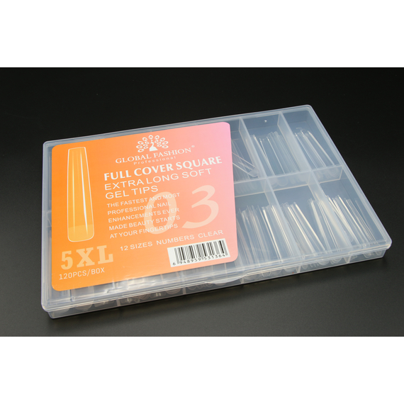 Гелевые типсы Global 5XL квадрат, 120 шт