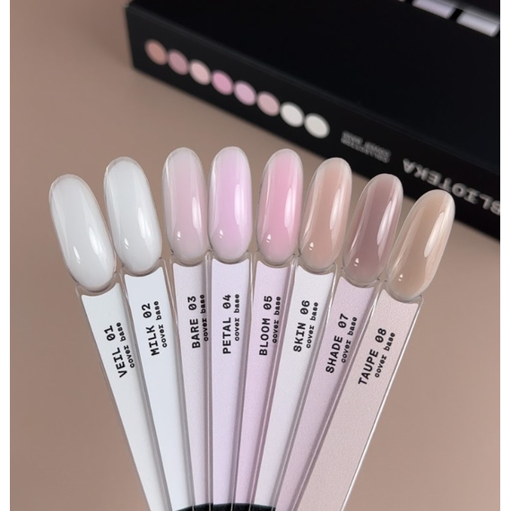 База для ногтей BIBLIOTEKA Cover base №07 Shade, холодная розовато-бежевая, 10 мл, изображение 2