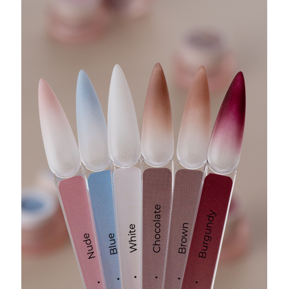 Набір гель-фарб HEYLOVE nail cushion set Brown для омбре, 6 шт, зображення 3