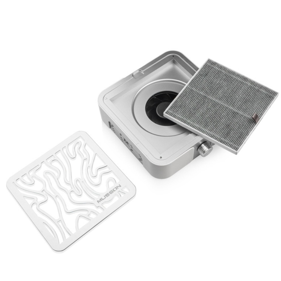 Вытяжка для маникюра MUSSON X3 Silver с фильтром HEPA, 72 Вт, изображение 2