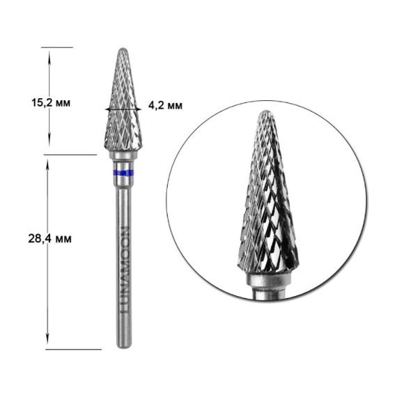 Насадка фреза твердосплавная LUNA 4,2 голубая елка