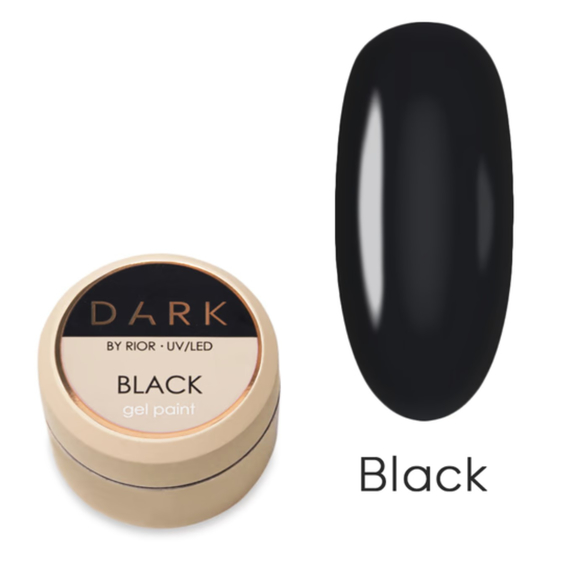Гель-фарба Dark Black gel paint чорна, 5 мл