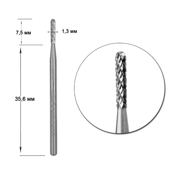 Насадка твердосплавная фреза LUNA 1,3 mini для выпиливания