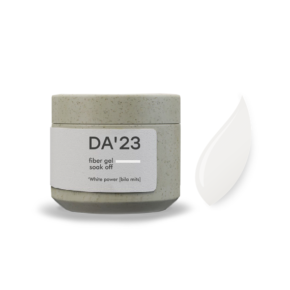 Nail gel DA_23 Fiber Gel White power, white power, 15 ml
