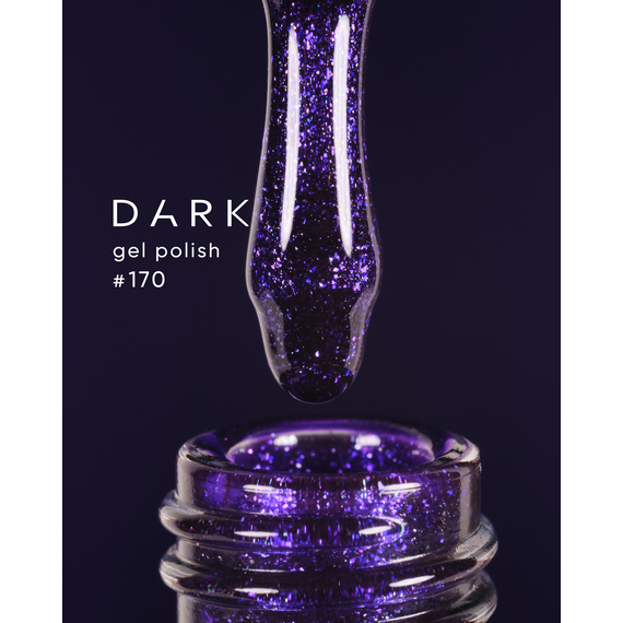 Гель-лак DARK №170, фиолетовый с блестками, 6 мл
