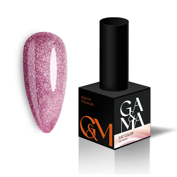 Гель-лак для ногтей GaMa Cat Color №006, кошачий глаз, розовый, 6 мл