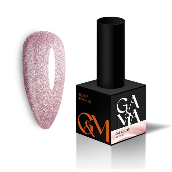 Гель-лак для ногтей GaMa Cat Color №007, кошачий глаз, светло-розовый, 6 мл