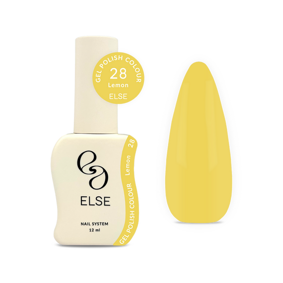 Гель-лак для нігтів Else Colour №028 Lemon, жовтий, 12 мл, зображення 3