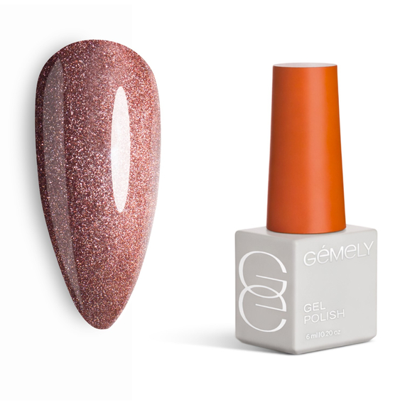 Gel nail polish Gemely Cat Color №017, cat`s eye, 6 ml
