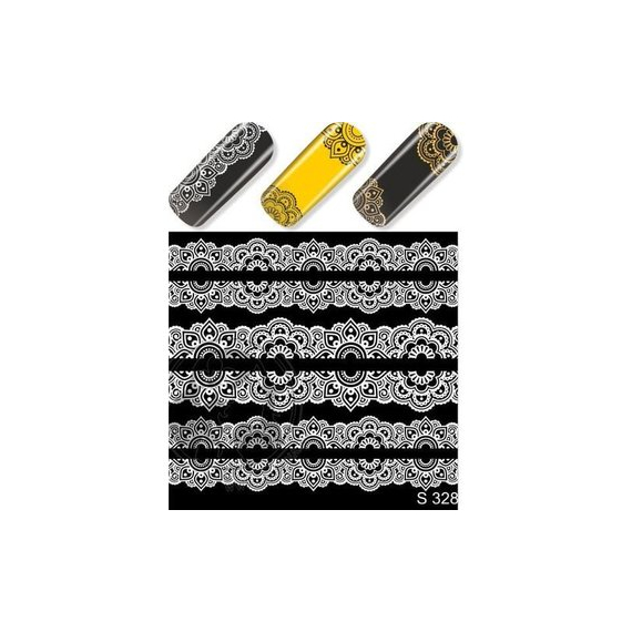 Слайдер дизайн для ногтей S 328 белый