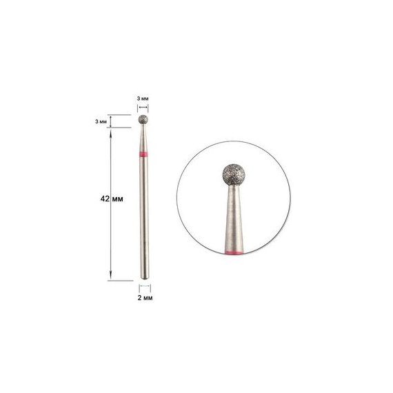 Насадка фреза алмазна D 31 R куля 24, зображення 2