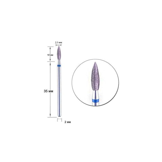 Насадка фреза алмазна D 23 B полум`я 038, зображення 2