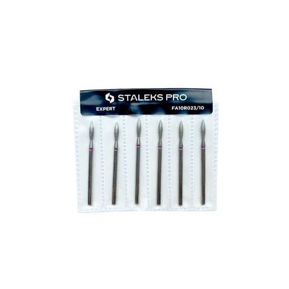 Набор фрез с алмазным напылением Staleks пламя безопасное красное 2,3 мм 6 шт, изображение 2