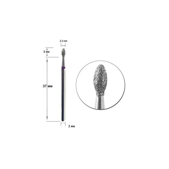 Насадка фреза алмазная D 23 B капля 009, изображение 2