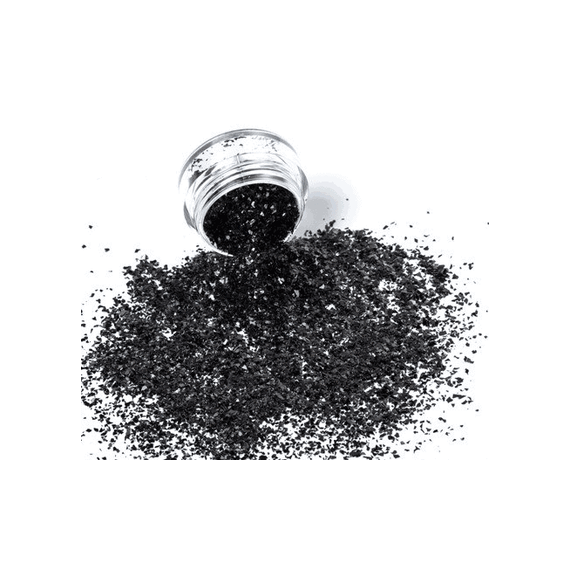 Бите скло дрібне чорне