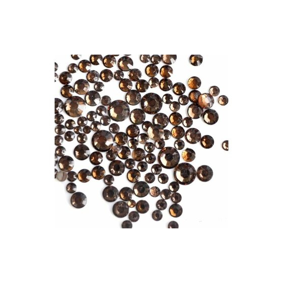 Стразы коричневые микс размер 100 шт